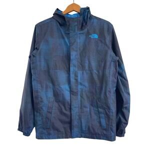 The North Face Boys DryVent Waterproof Hooded Rain Jacket Blue Lightweight Sz XL